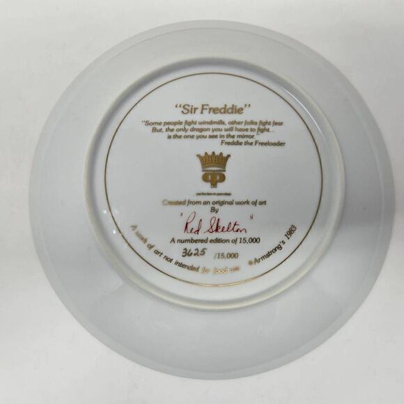 RED SKELTON COLLECTION COLLECTOR PLATE SIR FREDDIE 3625/15000 IN ORIGINAL BOX - Picture 4 of 5